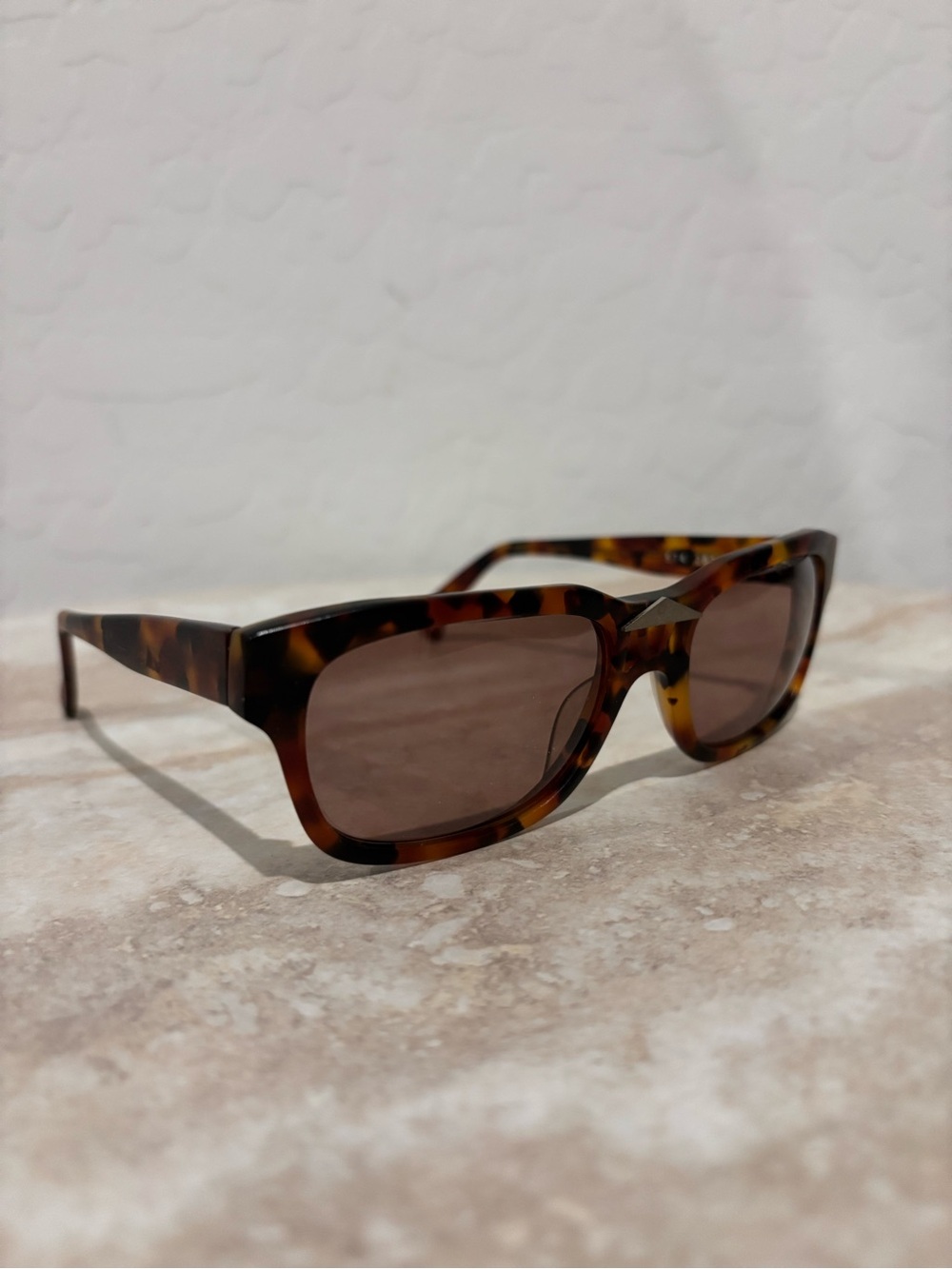 Vintage Claude Montana Paris Tortoiseshell Rectangle Sunglasses